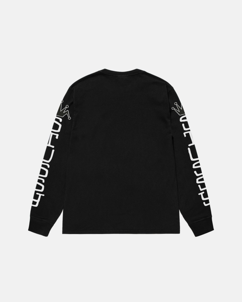 Black Stüssy Jumbo LS Tee Pigment Dyed | CNZU-78042