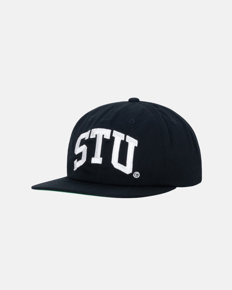 Black Stüssy Mid-Depth Stu Arch Strapback | OWLU5-0812