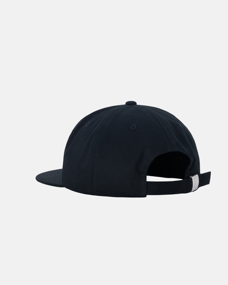 Black Stüssy Mid-Depth Stu Arch Strapback | OWLU5-0812