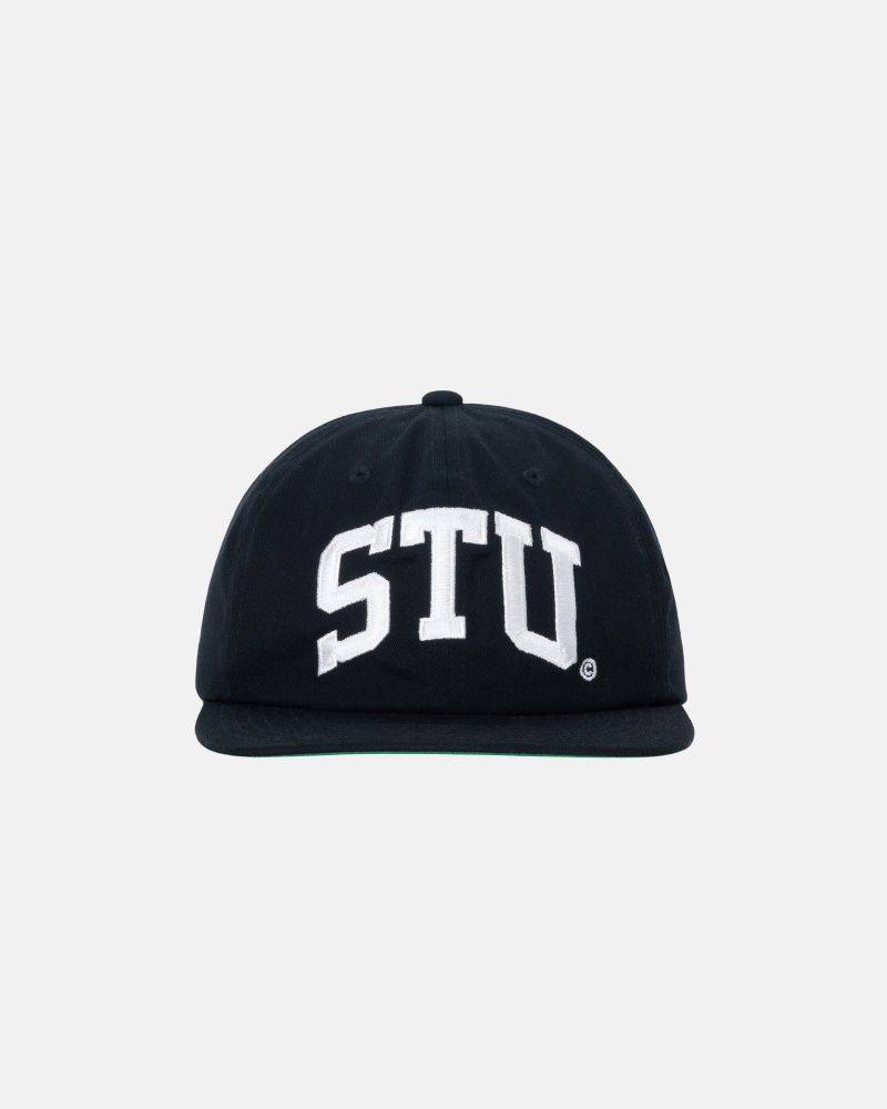 Black Stüssy Mid-Depth Stu Arch Strapback | OWLU5-0812