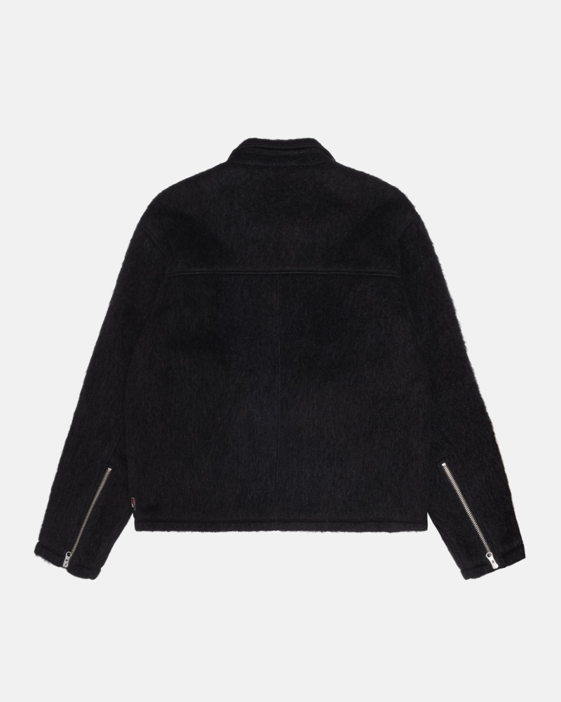 Black Stüssy Mohair Club Jacket | PFVU2-0796