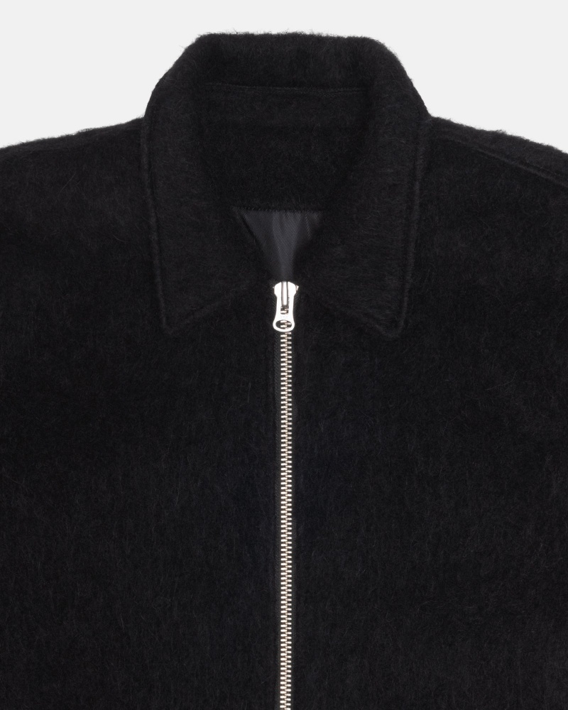 Black Stüssy Mohair Club Jacket | PFVU2-0796