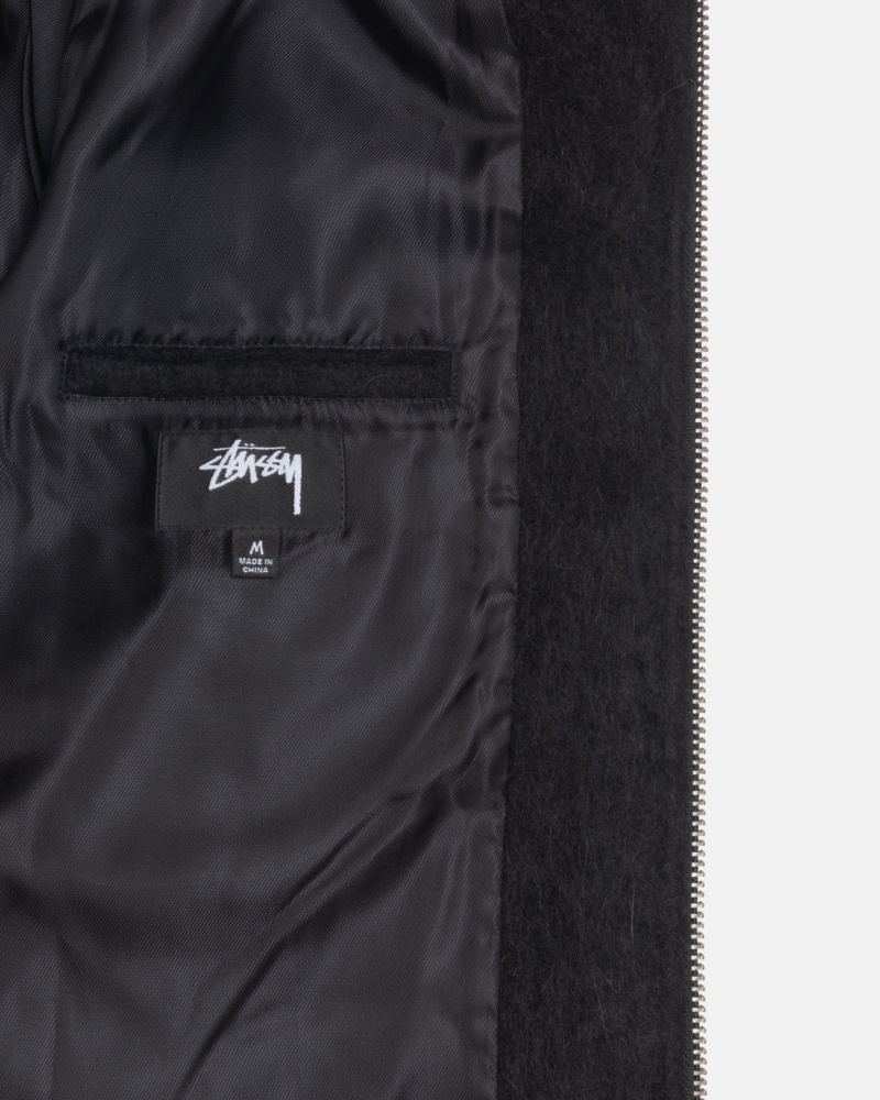 Black Stüssy Mohair Club Jacket | PFVU2-0796