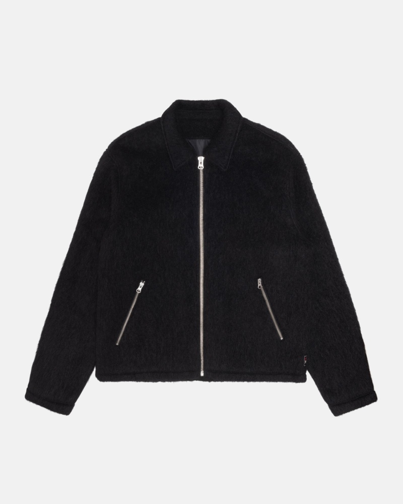 Black Stüssy Mohair Club Jacket | PFVU2-0796