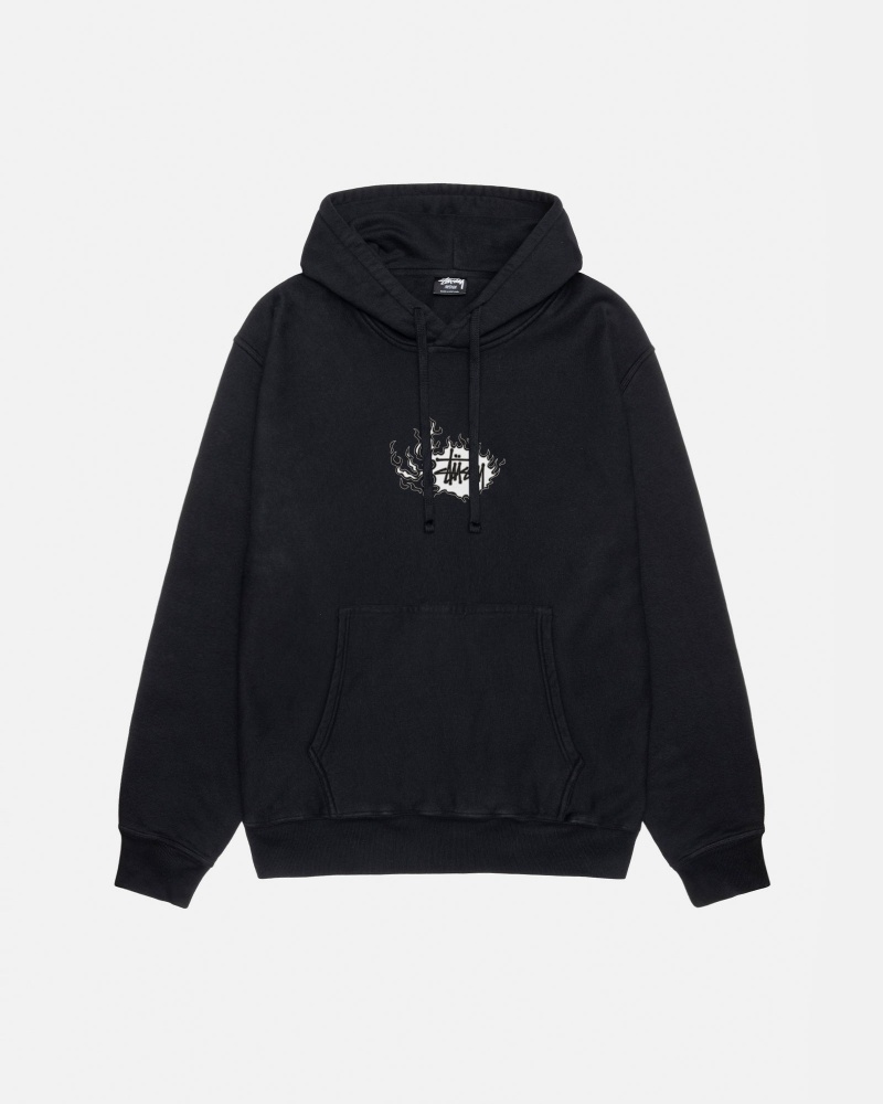 Black Stüssy Mosaic Dragon Hoodie Pigment Dyed | NFKP-61593