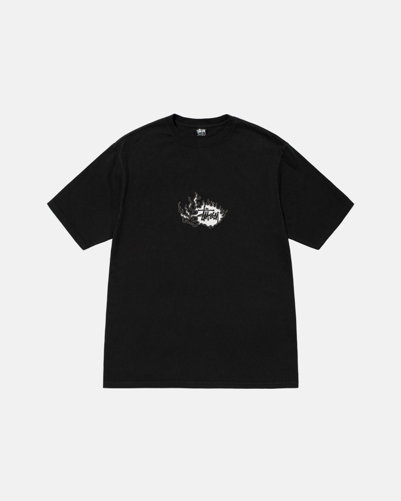 Black Stüssy Mosaic Dragon Tee Pigment Dyed | SNPI-48715