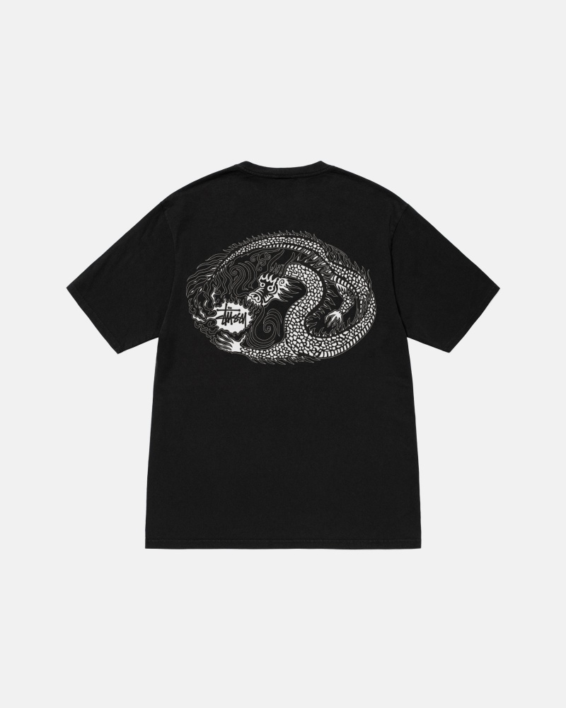 Black Stüssy Mosaic Dragon Tee Pigment Dyed | SNPI-48715