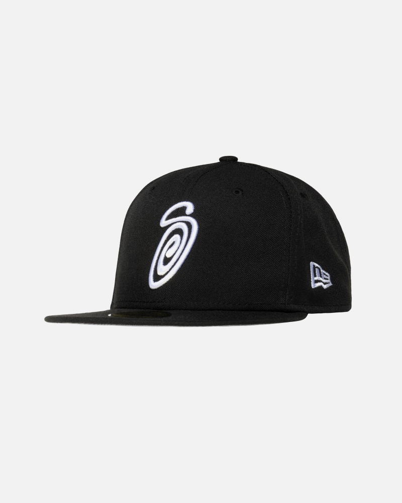 Black Stüssy New Era 59Fifty Curly S | IKHW3-2159