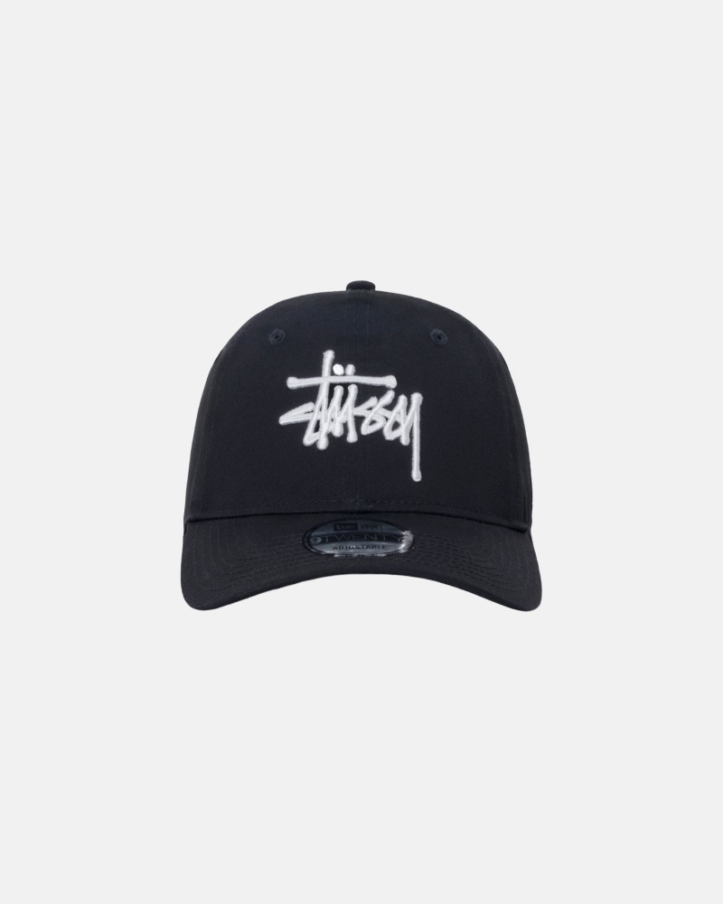 Black Stüssy New Era 9Twenty Basic Strapback | TWUL7-0593