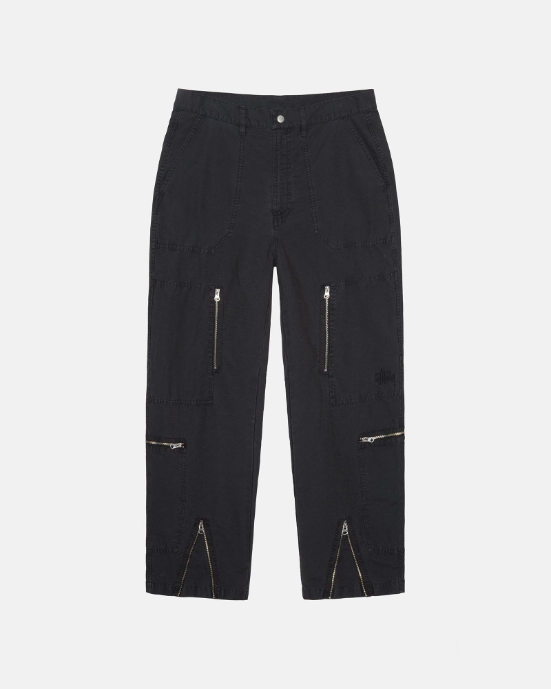 Black Stüssy Nyco Flight Pant | YDOU5-8162