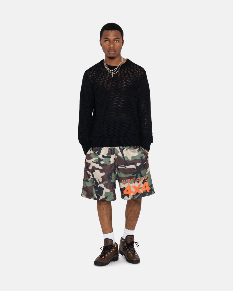 Black Stüssy Pigment Dyed Loose Gauge Knit Sweater | FBXL5-2809