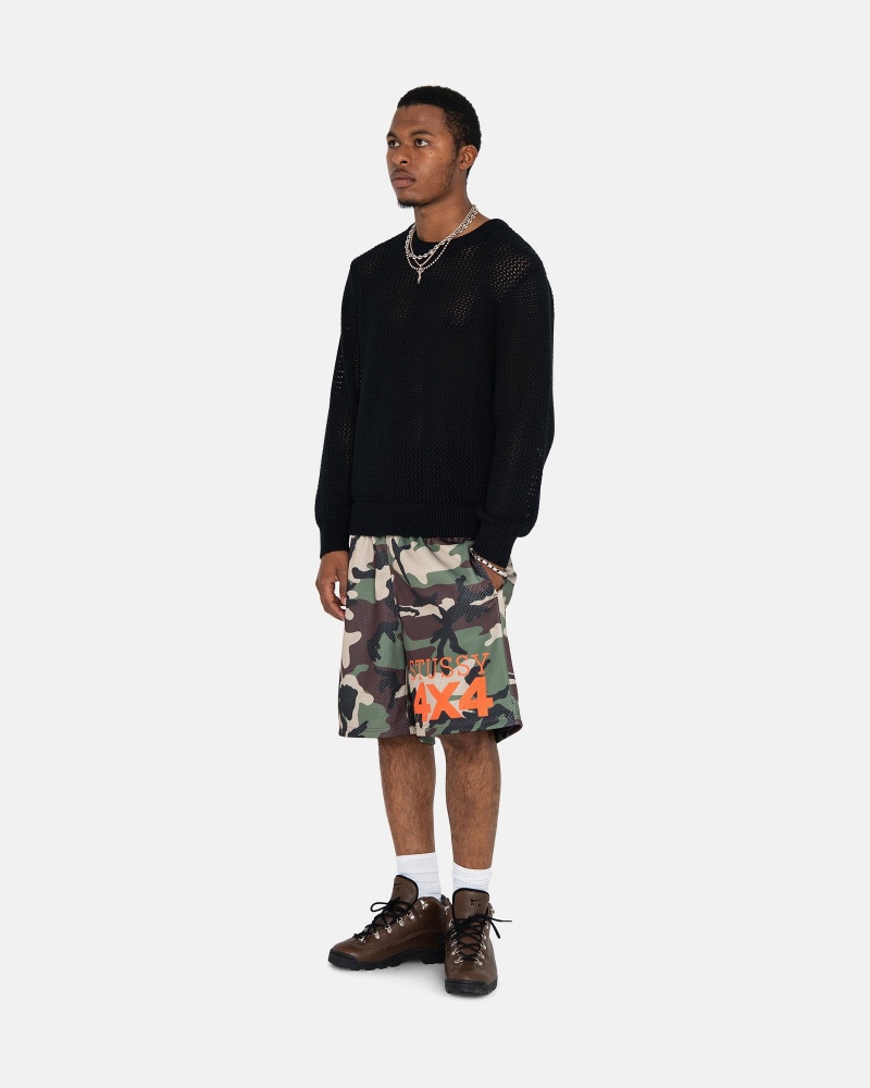 Black Stüssy Pigment Dyed Loose Gauge Knit Sweater | FBXL5-2809