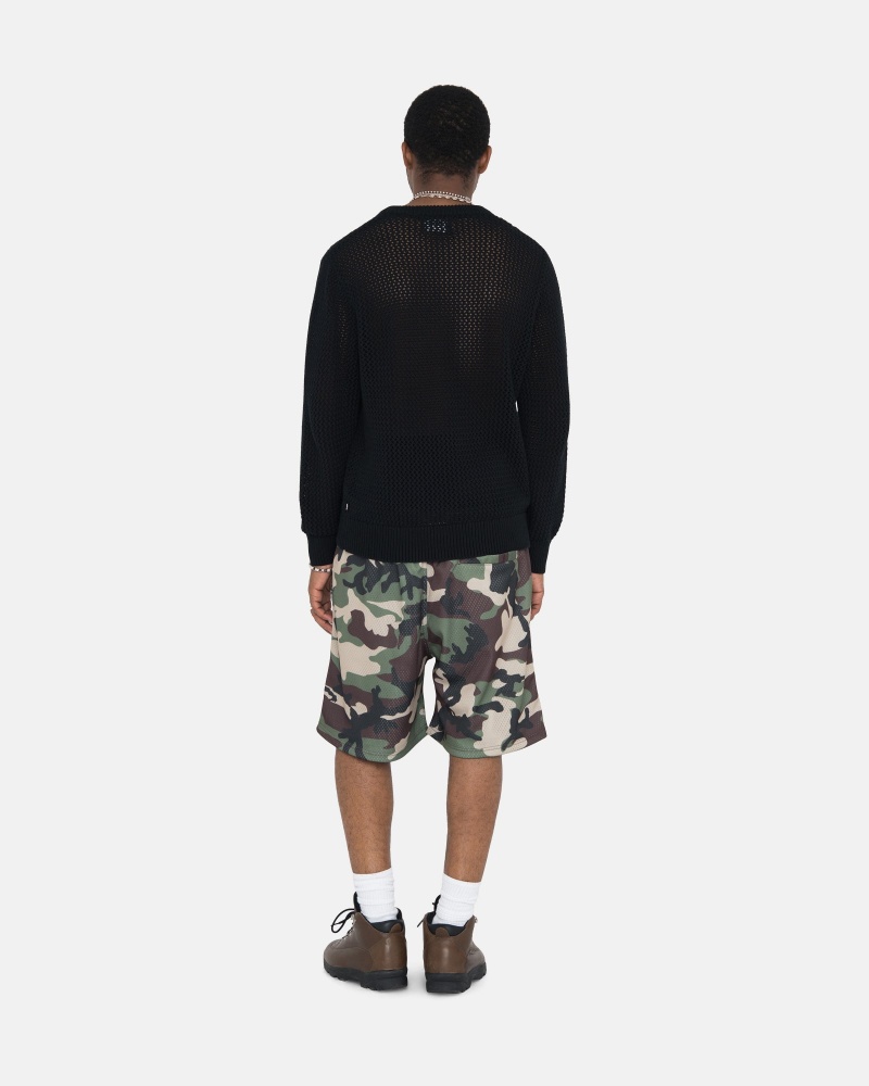 Black Stüssy Pigment Dyed Loose Gauge Knit Sweater | FBXL5-2809