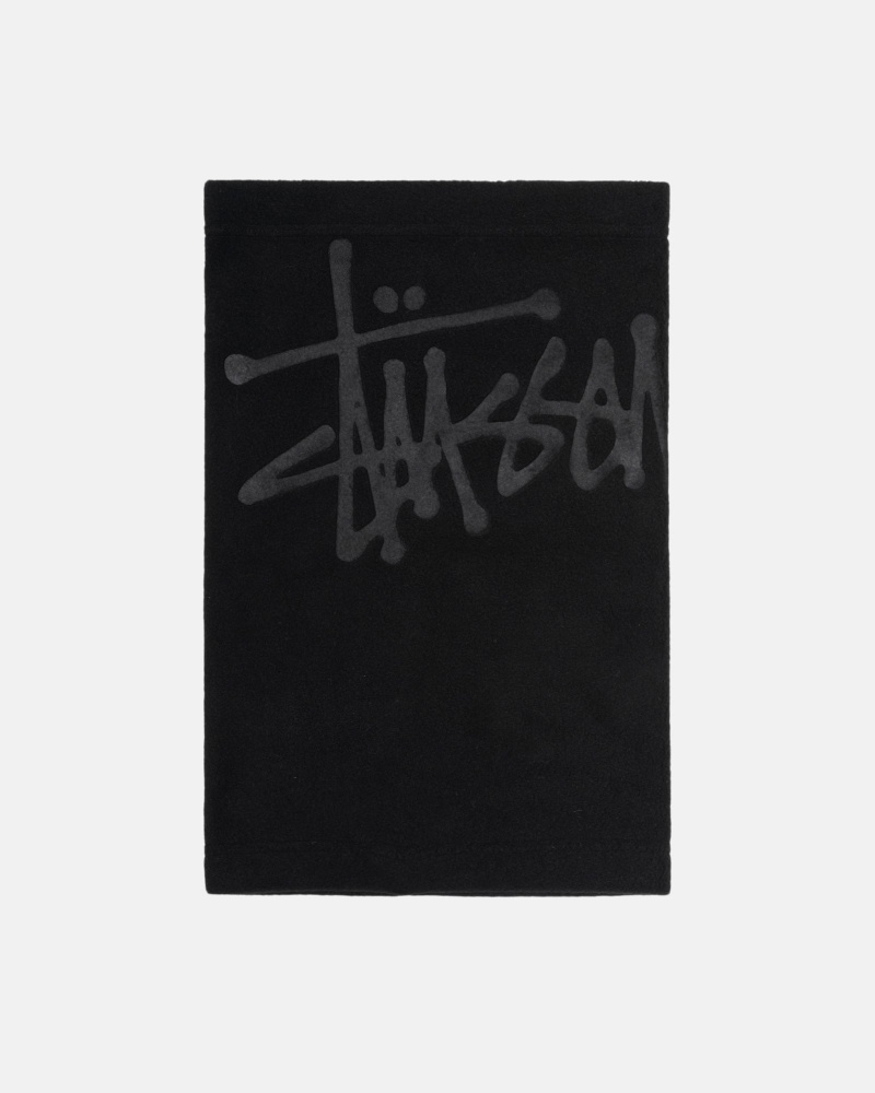 Black Stüssy Polar Fleece Neck Warmer | SRYQ-28594