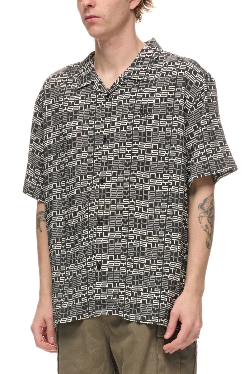 Black Stüssy Repeat Ss Shirt | MEOJGI-792