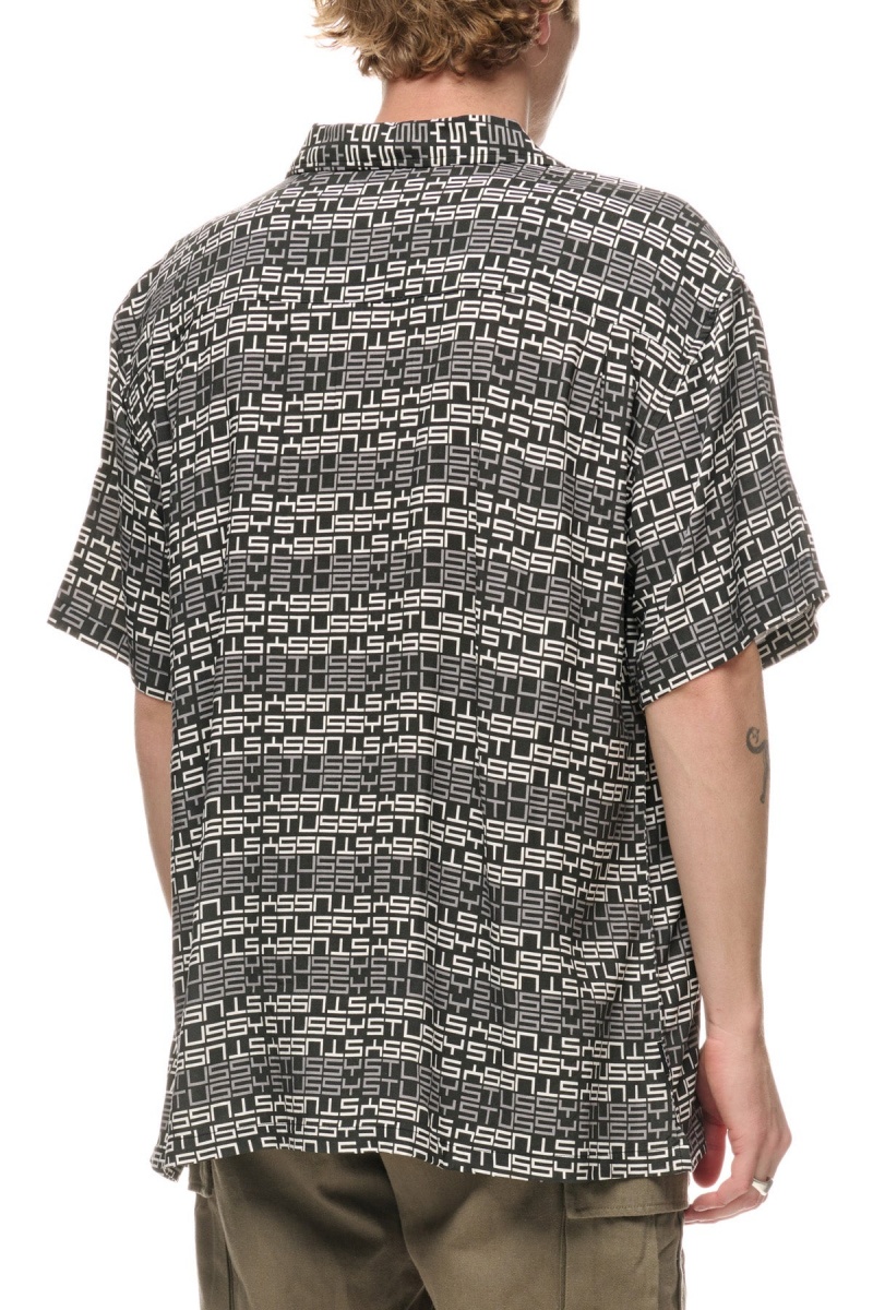 Black Stüssy Repeat Ss Shirt | MEOJGI-792