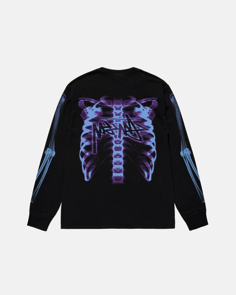 Black Stüssy Rib Cage 3M Ls Tee | LMPX-42160