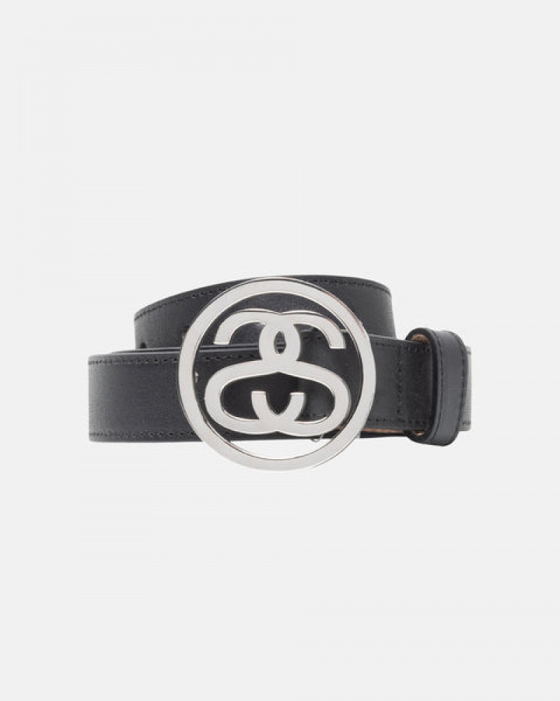 Black Stüssy SS-Link Buckle Belt | FfRd7-5103