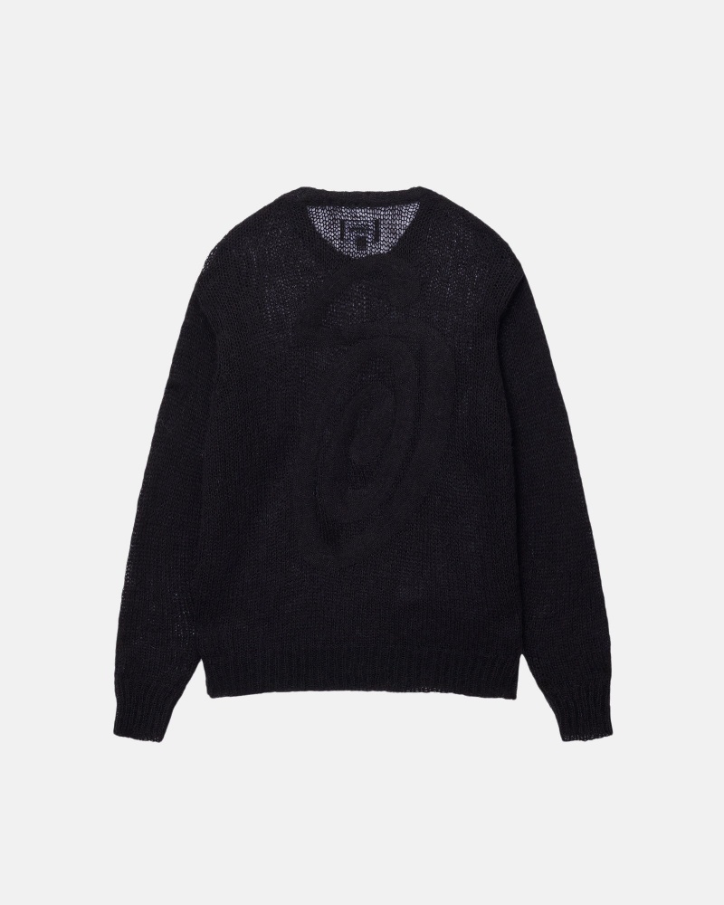 Black Stüssy S Loose Knit Sweater | HSAY2-9153