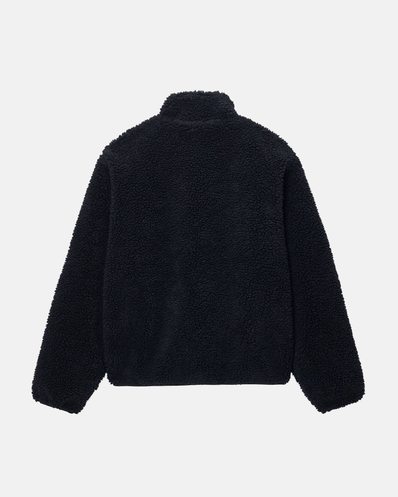 Black Stüssy Sherpa Reversible Jacket | KUCR4-6872