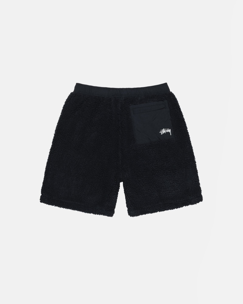 Black Stüssy Sherpa Short | HEID3-5127