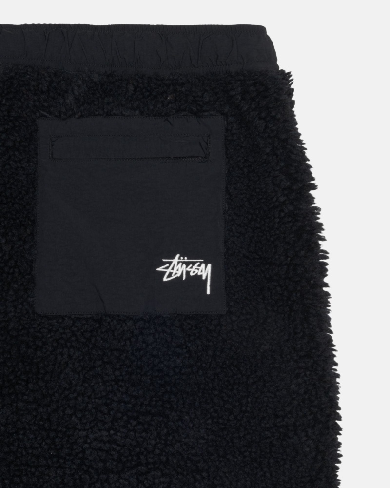 Black Stüssy Sherpa Short | HEID3-5127