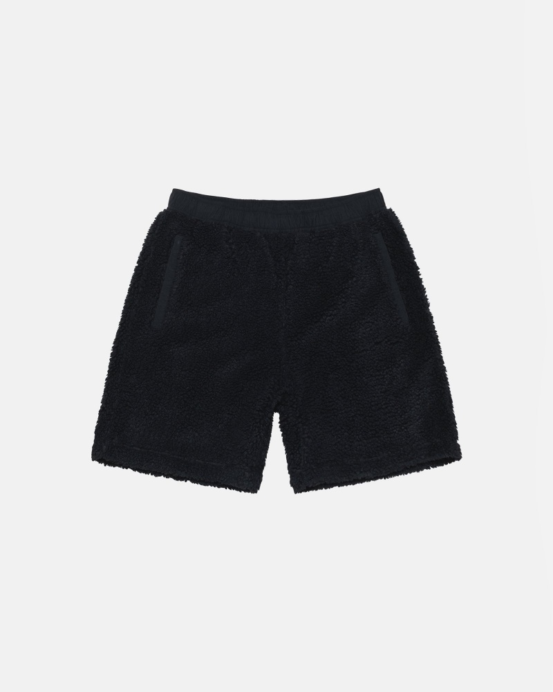 Black Stüssy Sherpa Short | HEID3-5127