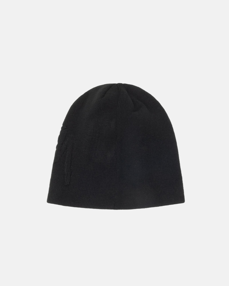 Black Stüssy Skullcap Embossed Smooth Stock | LVSN-80942