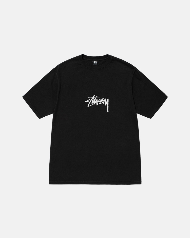 Black Stüssy Small Stock Tee Pigment Dyed | BSJW7-1946