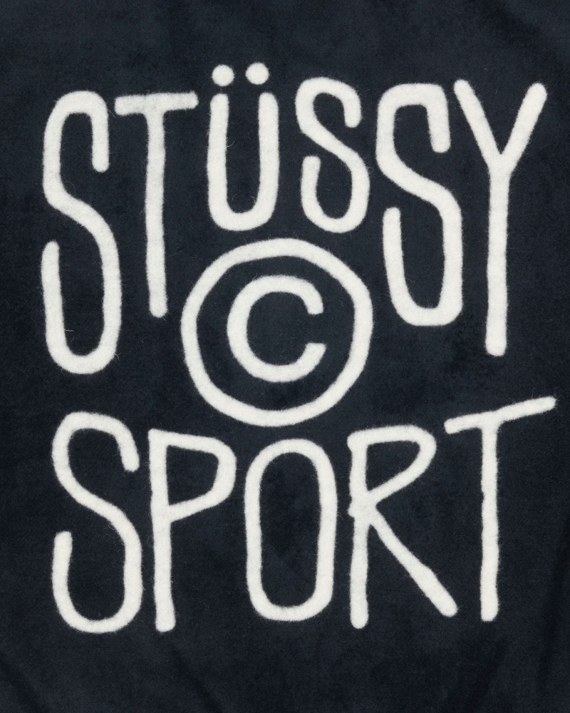 Black Stüssy Sport Melton Varsity Jacket | GSDT9-7813