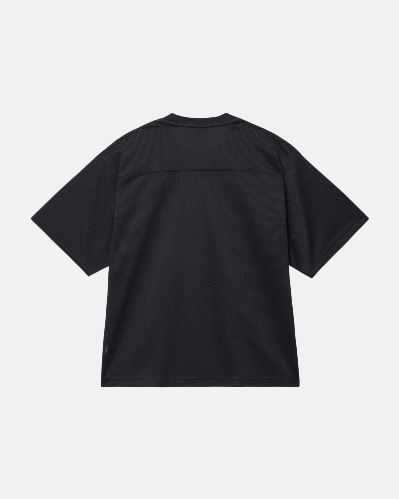 Black Stüssy Sport Mesh Football Jersey | XMBJ1-3569