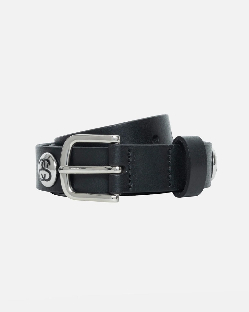 Black Stüssy Ss-Link Studded Belt | ZEUM-18052