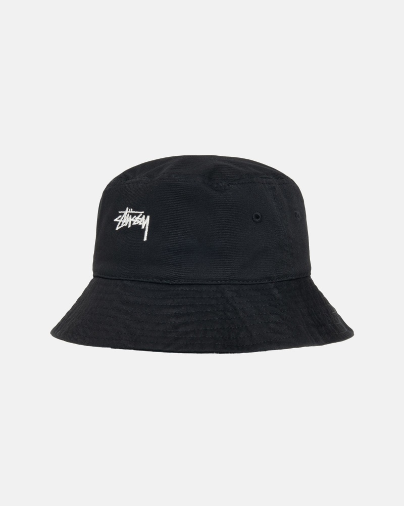 Black Stüssy Stock Bucket Hat | VTOJ9-7168