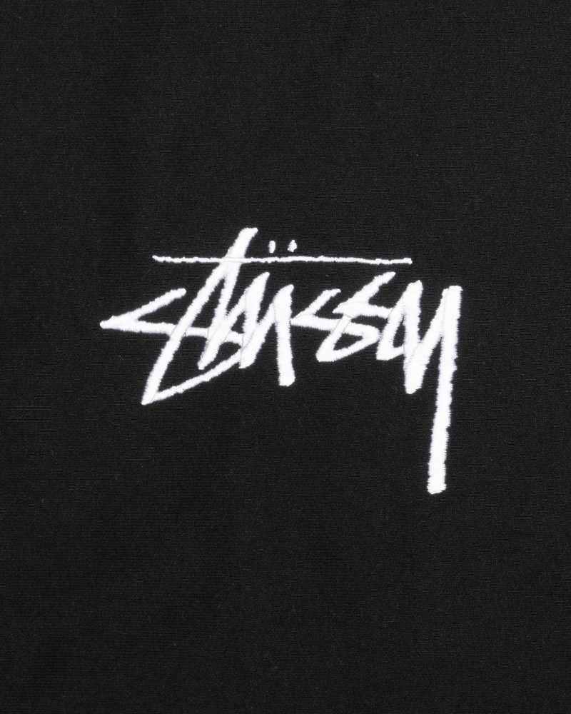 Black Stüssy Stock Logo Applique Hoodie | IVMF2-8901