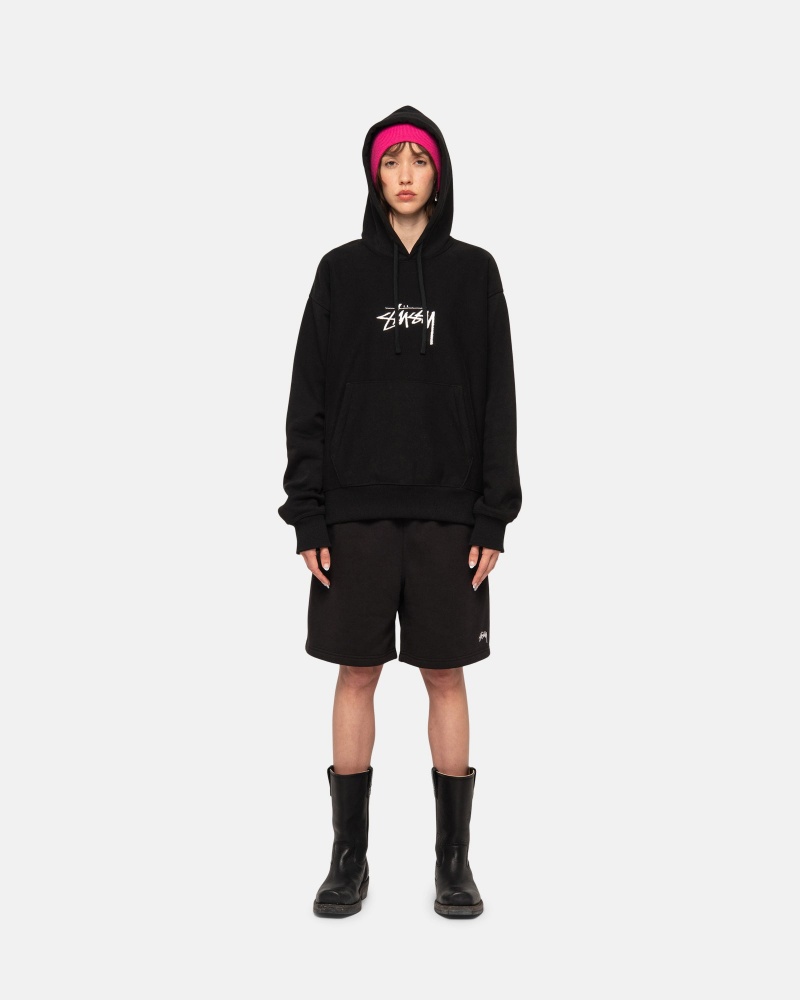 Black Stüssy Stock Logo Sweatshort | KDZS8-7203