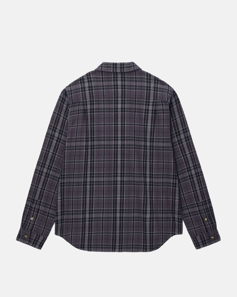 Black Stüssy Stones Plaid Shirt | SCWD5-3640