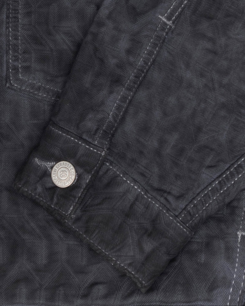 Black Stüssy & Levi's Dyed Jacquard Trucker Jacket | ASWE-58726