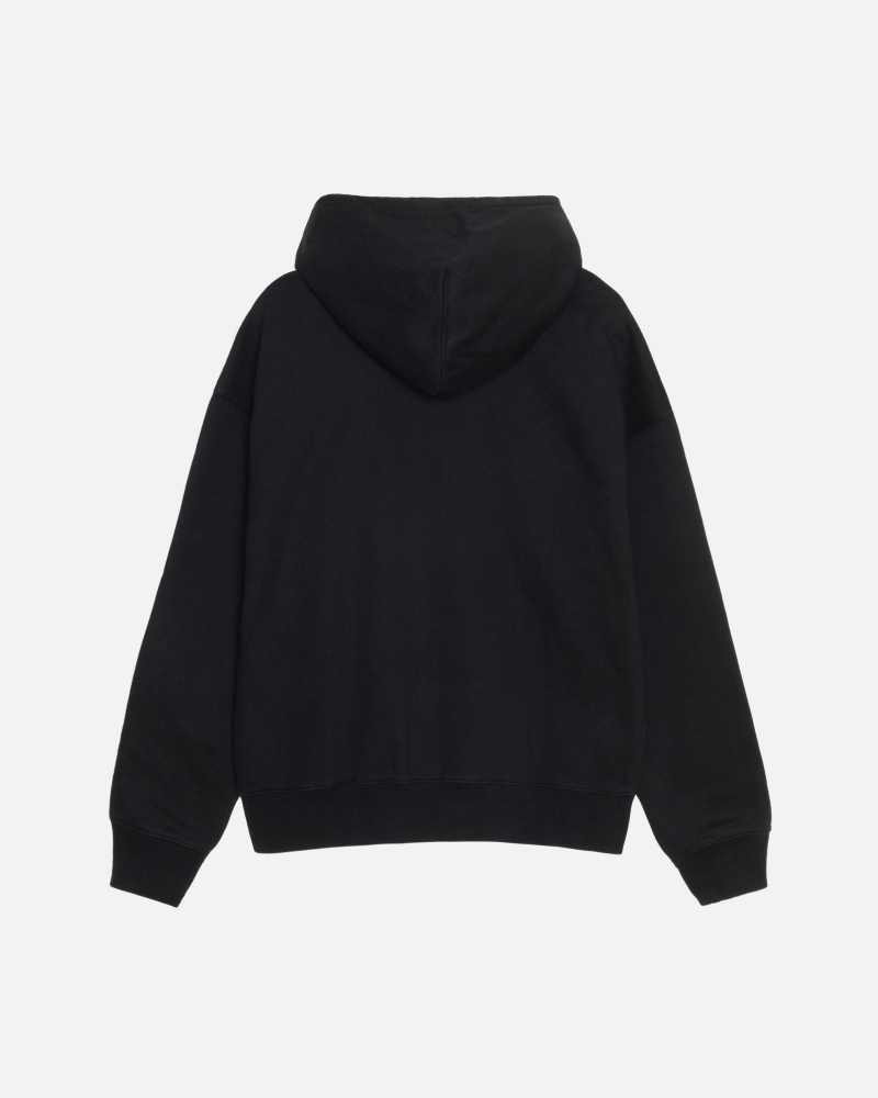 Black Stüssy & Nike Stone Washed Fleece Zip Hoodie | IBMX9-7621