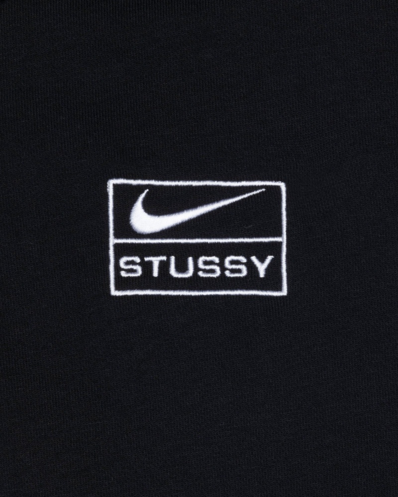 Black Stüssy & Nike Stone Washed Fleece Zip Hoodie | IBMX9-7621