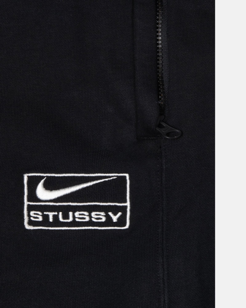 Black Stüssy & Nike Stone Washed Fleece Pant | VMDE5-3790