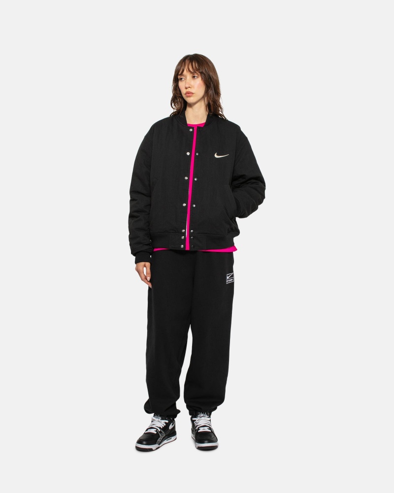 Black Stüssy & Nike Stone Washed Fleece Pant | VMDE5-3790