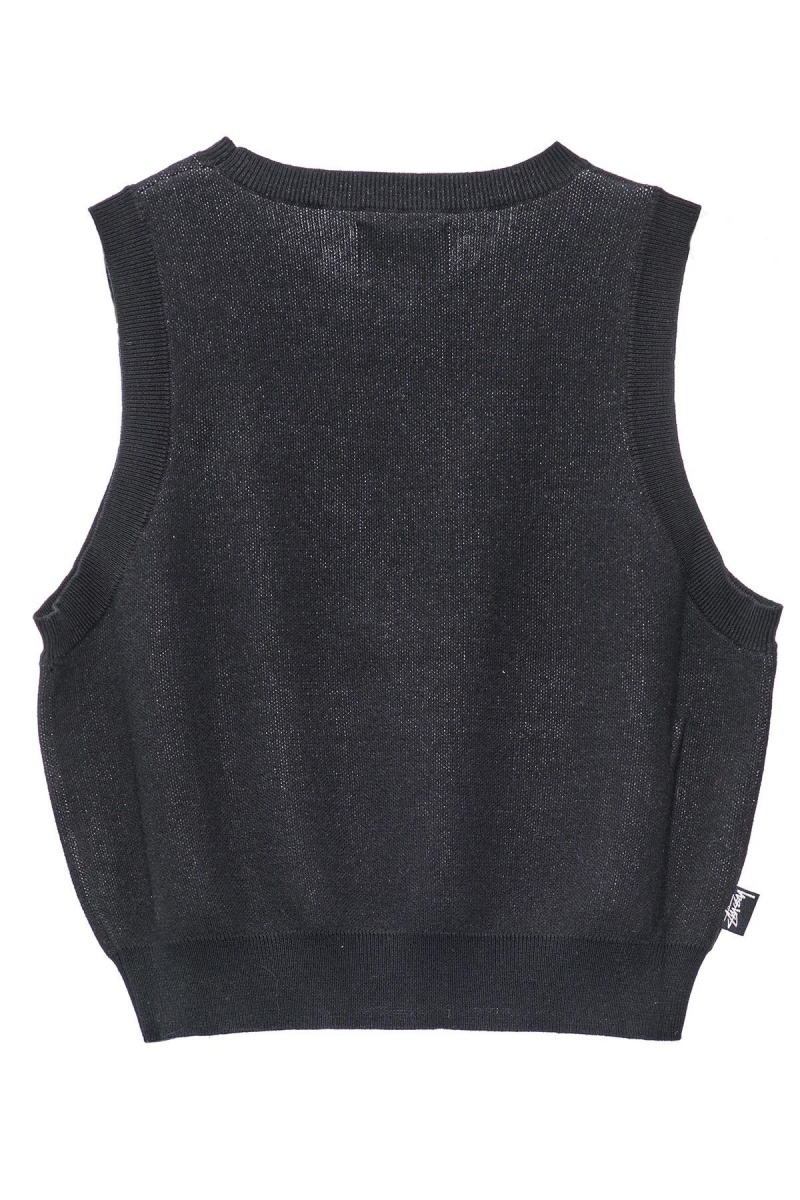 Black Stüssy Stussy Knit Vest | EXLTIQ-349