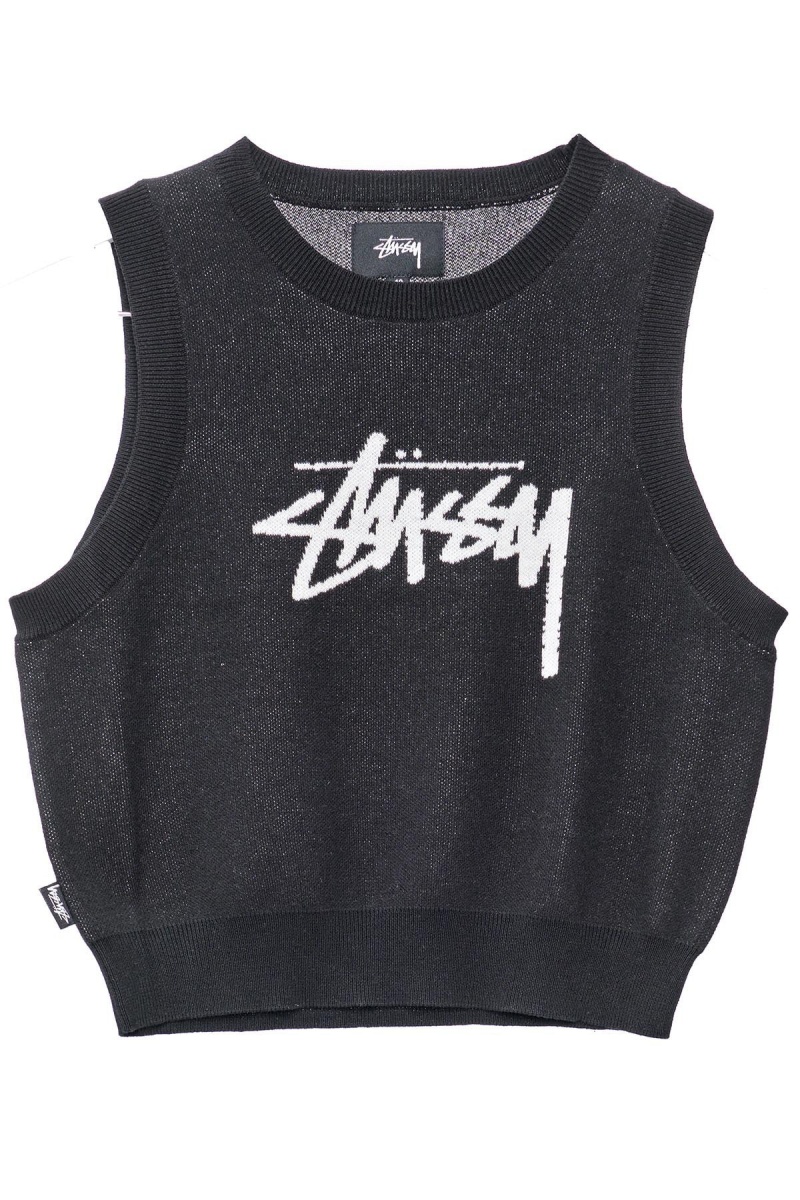 Black Stüssy Stussy Knit Vest | EXLTIQ-349