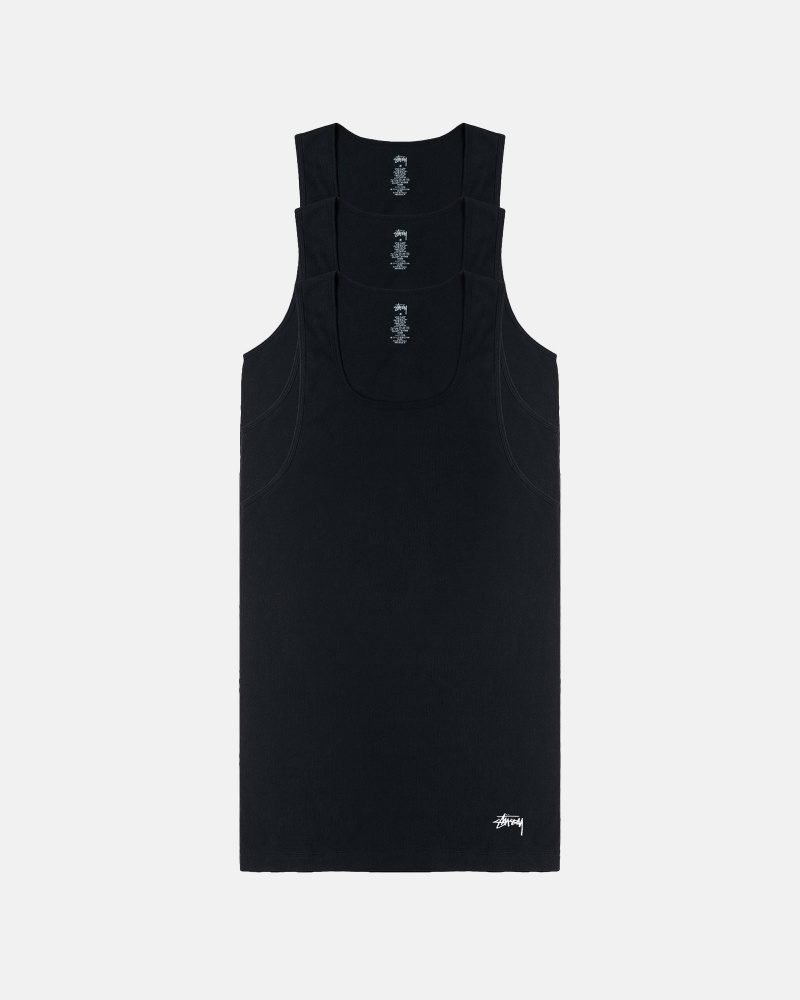 Black Stüssy Stussy Tank Undershirt | XNCP0-2837