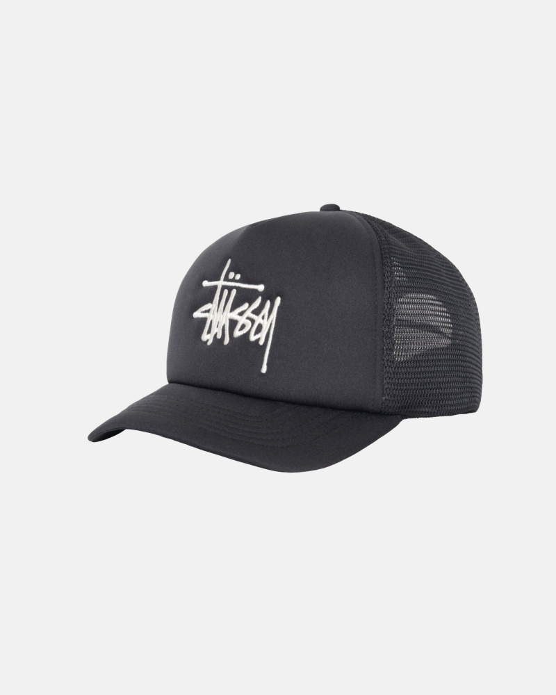 Black Stüssy Trucker Big Basic Snapback | WHSB-79263