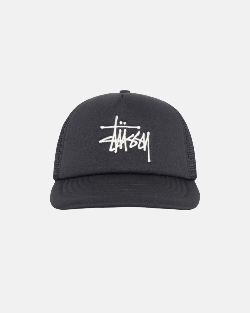 Black Stüssy Trucker Big Basic Snapback | WHSB-79263