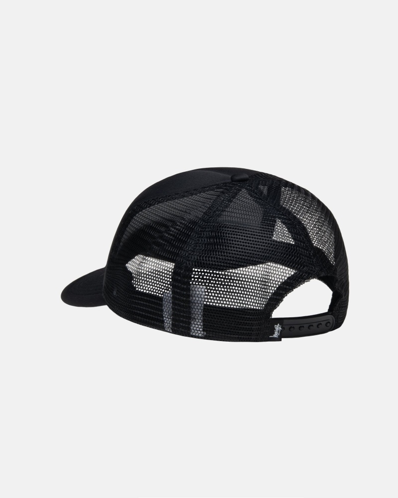 Black Stüssy Trucker Ss-Link Snapback | PEVQ-21705