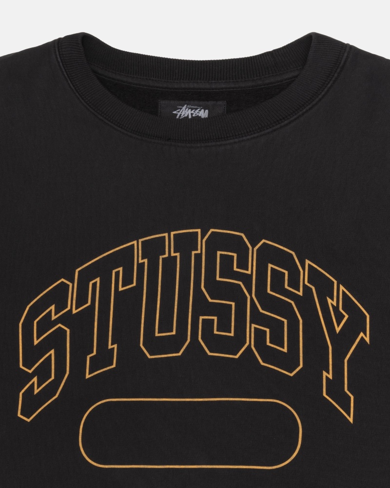 Black Stüssy Varsity Oversized Crew | UVXR9-4385