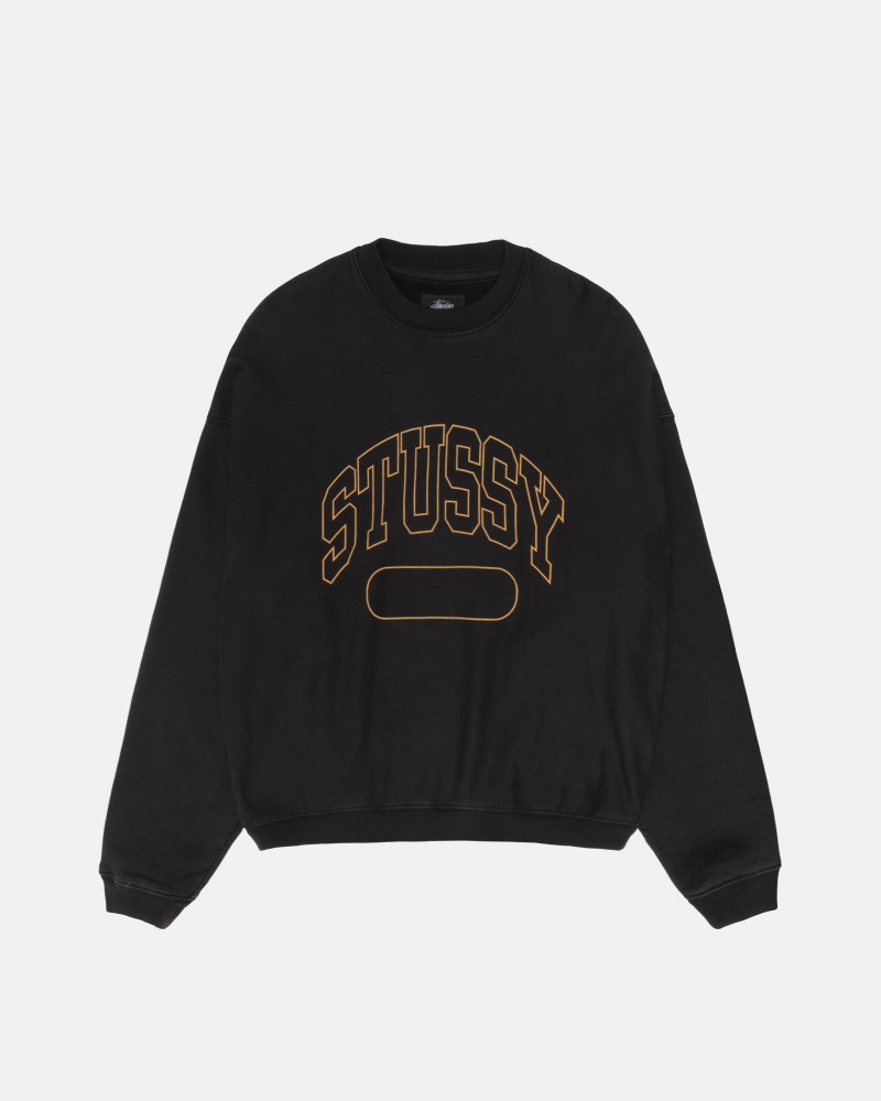 Black Stüssy Varsity Oversized Crew | UVXR9-4385