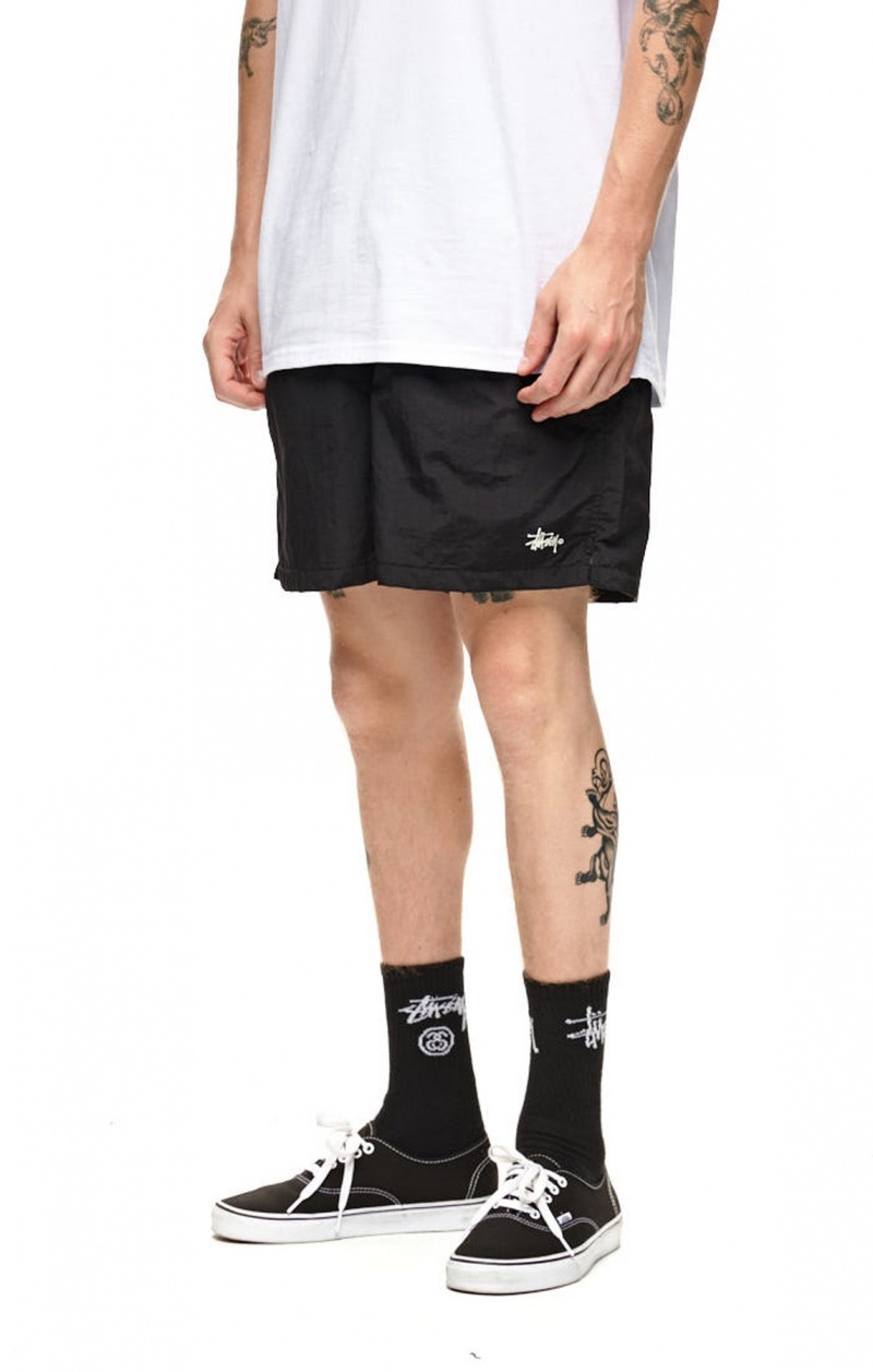 Black Stüssy Water Long Beachshort | IHJNTX-357